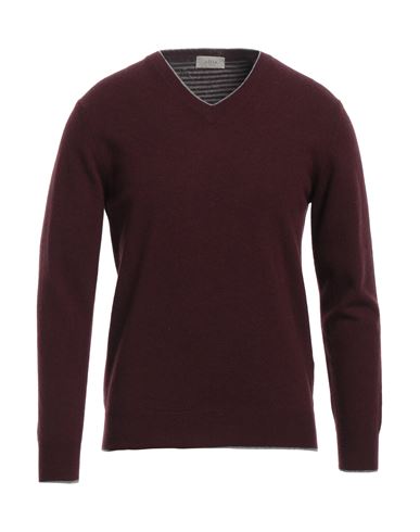 Shop Altea Man Sweater Burgundy Size M Virgin Wool In Red