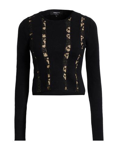 Rochas Woman Sweater Black Size S Virgin Wool, Polyester In Black