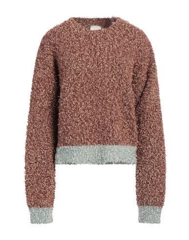 ALYSI ALYSI WOMAN SWEATER BROWN SIZE L WOOL, POLYAMIDE, ALPACA WOOL 