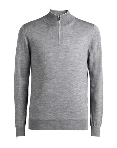 Fedeli Man Turtleneck Grey Size 38 Cashmere, Silk In Gray