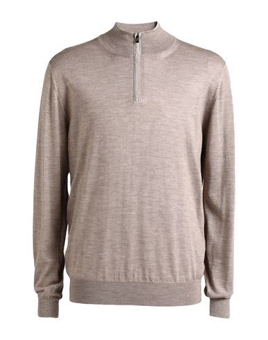 Fedeli Man Turtleneck Light Grey Size 44 Cashmere, Silk In Gray