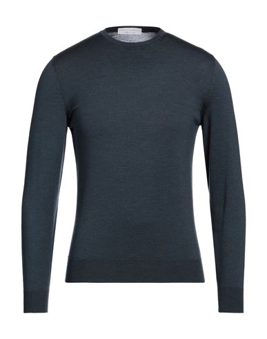 Shop Filippo De Laurentiis Man Sweater Slate Blue Size 36 Merino Wool, Silk, Cashmere