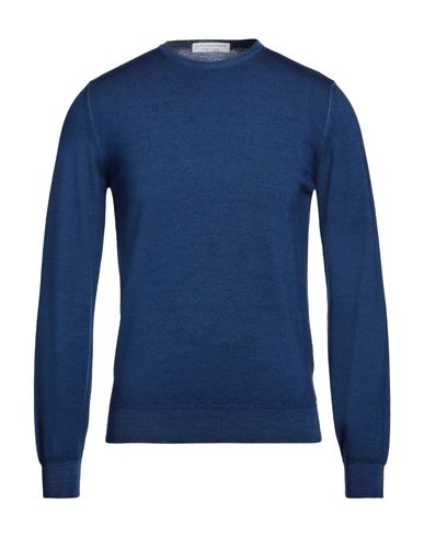 Shop Filippo De Laurentiis Man Sweater Blue Size 36 Merino Wool