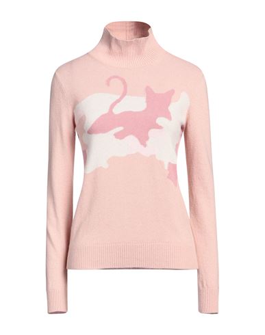 Shop Vivetta Woman Turtleneck Pastel Pink Size M Polyamide, Viscose, Wool, Cashmere