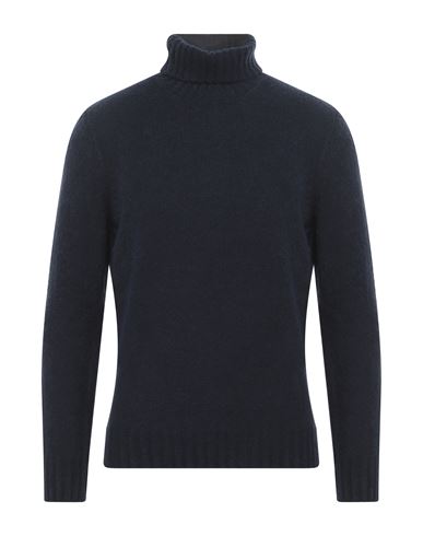 Gran Sasso Man Turtleneck Navy Blue Size 38 Virgin Wool, Polyamide In Navy Blue