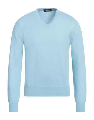 Gran Sasso Man Sweater Sky Blue Size 38 Cashmere In Blue