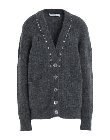 Shop Alessandra Rich Woman Cardigan Lead Size 6 Virgin Wool, Wool, Polyamide In Grey