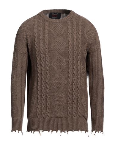 Shop Peter Hadley Man Sweater Khaki Size Xxl Wool, Viscose, Nylon, Cashmere In Beige