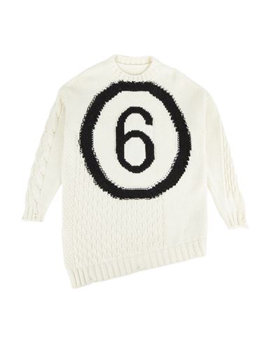 Mm6 Maison Margiela Toddler Sweater Ivory Size 6 Wool, Nylon In White