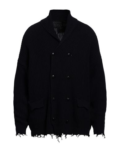 Shop Peter Hadley Man Cardigan Midnight Blue Size Xl Wool, Viscose, Nylon, Cashmere