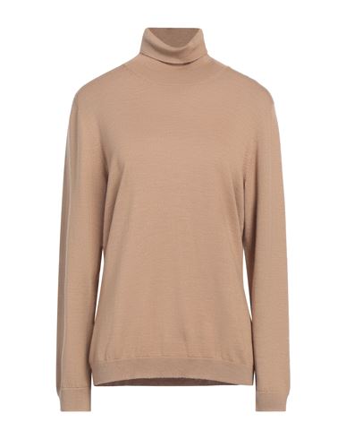Gran Sasso Woman Turtleneck Sand Size 14 Virgin Wool In Brown