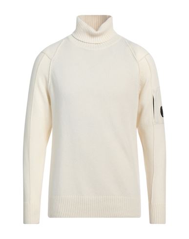 Shop C.p. Company C. P. Company Man Turtleneck Ivory Size 36 Wool, Polyamide In White