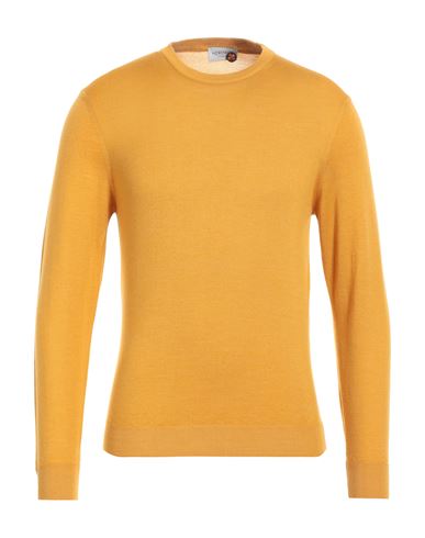 Heritage Man Sweater Ocher Size 40 Wool, Silk, Cashmere In Orange