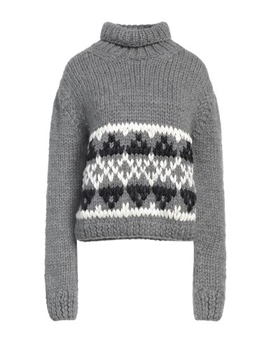 Jil Sander Gray Jacquard Turtleneck In Grey