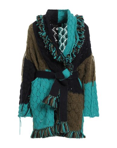 Alanui Woman Cardigan Turquoise Size M/l Alpaca Wool, Polyamide, Wool In Blue