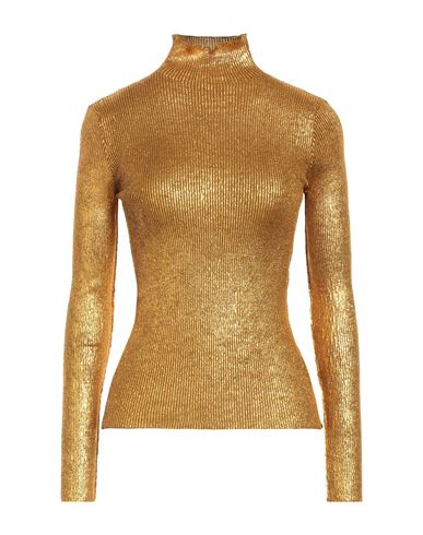 Roberto Collina Woman Turtleneck Gold Size S Merino Wool, Polyester