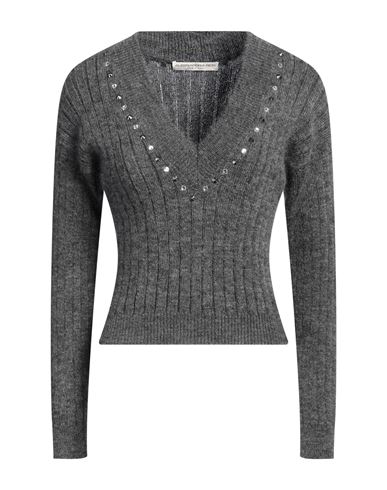 Shop Alessandra Rich Woman Sweater Lead Size 6 Virgin Wool, Wool, Polyamide In Grey