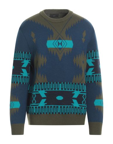 Shop Alanui Man Sweater Navy Blue Size L Virgin Wool