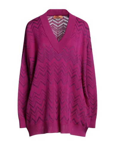 Shop Missoni Woman Sweater Deep Purple Size 8 Wool, Viscose