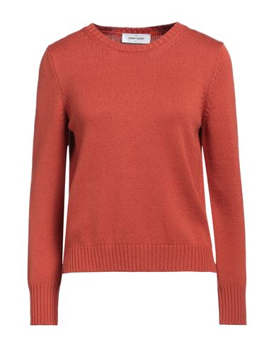 Shop Gran Sasso Woman Sweater Rust Size 8 Virgin Wool In Red