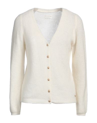 Shop Des Petits Hauts Woman Cardigan Ivory Size 1 Mohair Wool, Baby Alpaca Wool, Polyamide In White