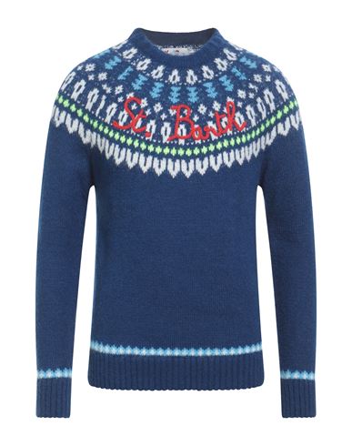 Shop Mc2 Saint Barth Man Sweater Midnight Blue Size L Acrylic, Polyamide, Alpaca Wool