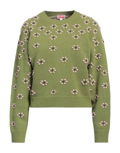 Shop Kenzo Woman Sweater Sage Green Size M Wool, Polyester