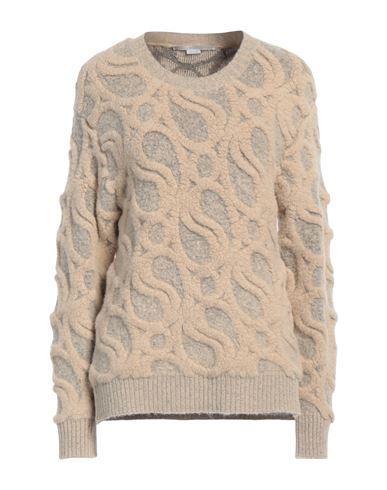 Shop Stella Mccartney Woman Sweater Beige Size L Alpaca Wool, Polyamide, Elastane
