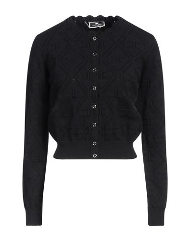 Shop Elisabetta Franchi Woman Cardigan Black Size 8 Viscose, Polyester, Polyamide