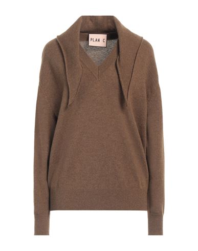 Shop Plan C Woman Sweater Camel Size 8 Wool, Cashmere In Beige