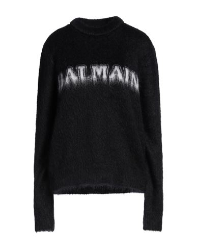 Shop Balmain Woman Sweater Black Size 6 Mohair Wool, Polyamide, Virgin Wool, Wool