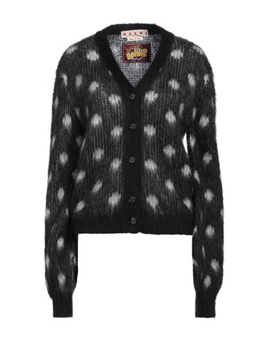 Shop Marni Woman Cardigan Black Size 4 Acetate, Polyamide, Mohair Wool