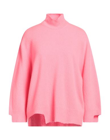 Shop Solotre Woman Turtleneck Fuchsia Size 2 Wool, Cashmere In Pink