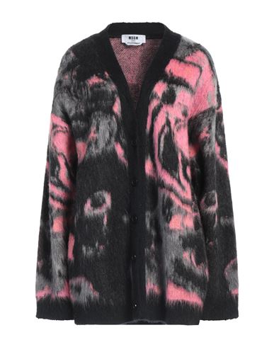 Shop Msgm Woman Cardigan Fuchsia Size M Acrylic, Polyamide, Mohair Wool In Pink