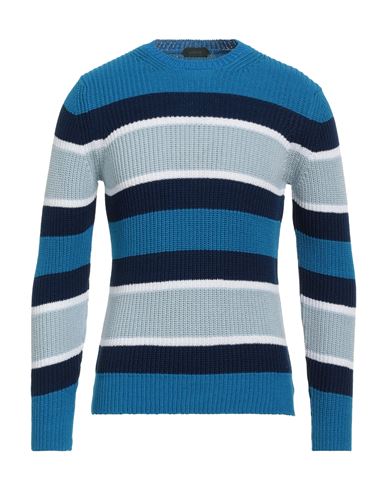 Shop Zanone Man Sweater Azure Size 38 Cotton In Blue