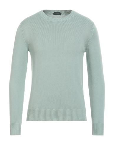 Shop Zanone Man Sweater Light Green Size 44 Cotton