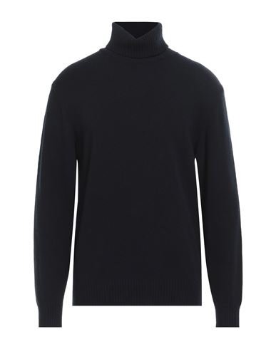 Roberto Collina Man Turtleneck Midnight Blue Size 42 Merino Wool, Cashmere In Black