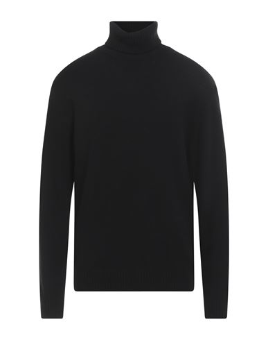 Roberto Collina Man Turtleneck Black Size 42 Merino Wool, Cashmere In Black