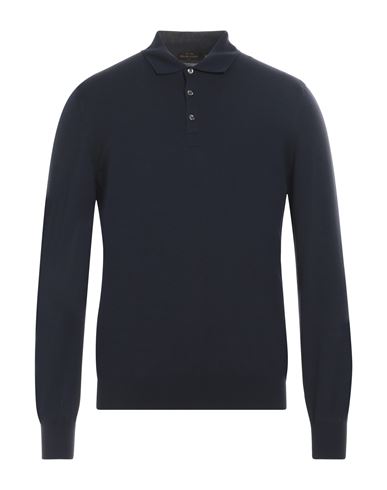 Shop Gran Sasso Man Sweater Midnight Blue Size 48 Virgin Wool