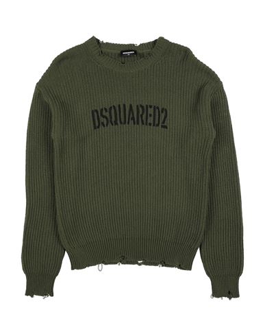 Dsquared2 Toddler Boy Sweater Military Green Size 6 Polyester, Cotton In Green