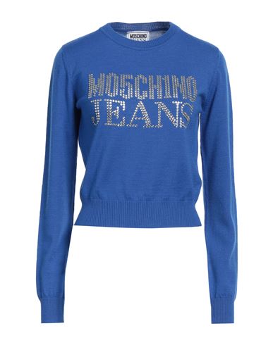 Moschino Jeans Woman Sweater Blue Size M Acrylic, Virgin Wool