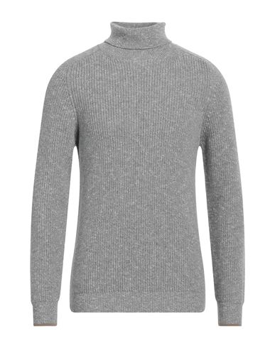 Peserico Man Turtleneck Grey Size 42 Merino Wool, Cashmere, Cotton, Virgin Wool, Silk In Gray