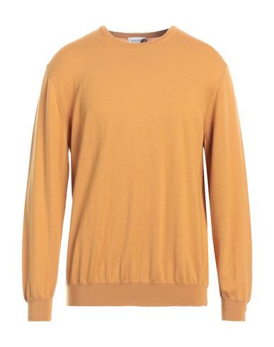 Shop Heritage Man Sweater Ocher Size 46 Merino Wool In Yellow