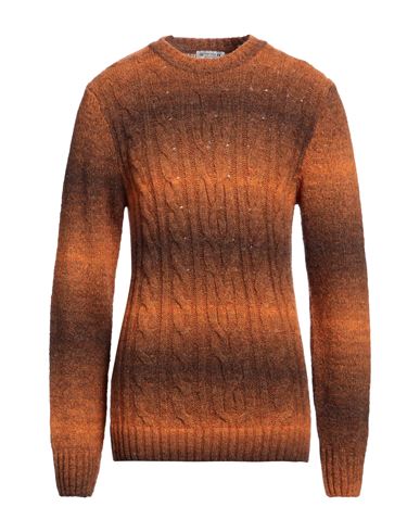 Shop Daniele Alessandrini Homme Man Sweater Rust Size 42 Acrylic, Wool, Polyamide In Red