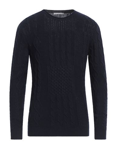 Grey Daniele Alessandrini Man Sweater Navy Blue Size 40 Wool, Polyamide