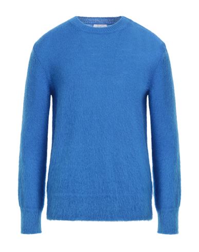 Shop Off-white Man Sweater Azure Size L Mohair Wool, Polyamide, Wool In Blue