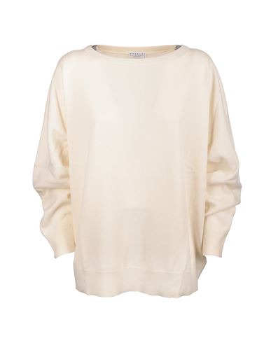 Shop Brunello Cucinelli Pullover Woman Sweater Beige Size L Cashmere