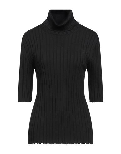 Alpha Studio Woman Turtleneck Black Size 10 Merino Wool