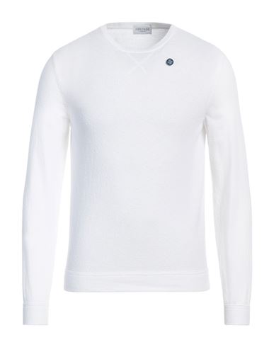Heritage Man Sweater White Size 36 Cotton, Polyamide