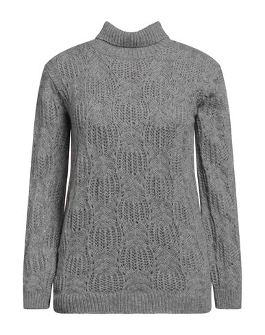 Shop Agnona Woman Turtleneck Grey Size Xl Cashmere, Silk